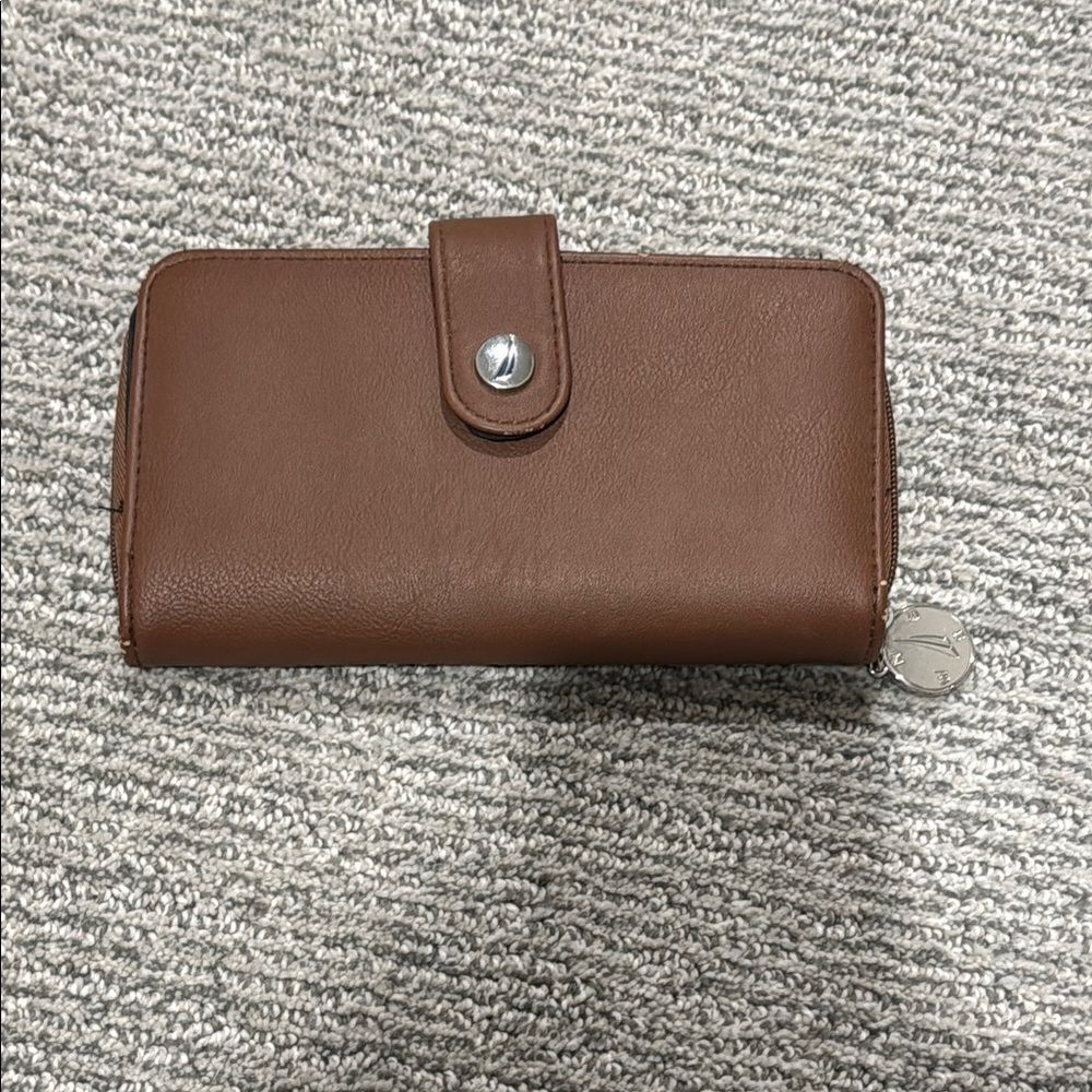 Nautica Brown Wallet with Zipper Pocket